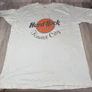 Vintage Single Stitch Hard Rock Cafe Kuwait City Hanes Xl 90s Made in USA READ